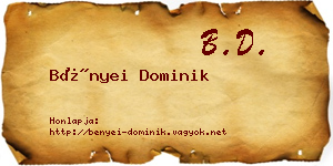 Bényei Dominik névjegykártya