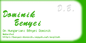 dominik benyei business card